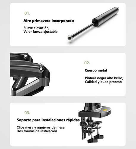 Soporte Base De Brazo Ergonómico Monitor Laptop North Bayou
