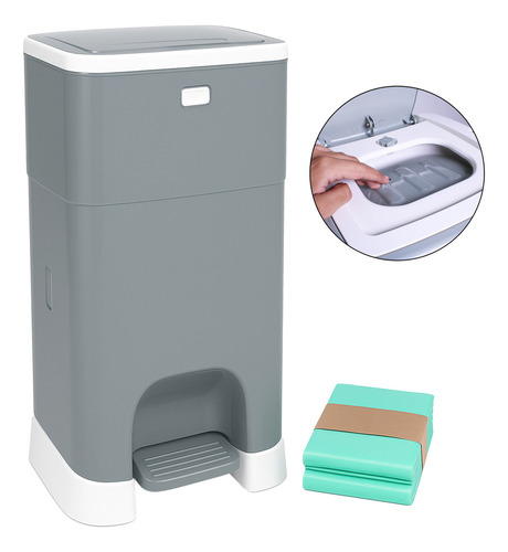 Bote De Basura Con Sistema Anti Oleres Ideal Para Pañales Color Gris