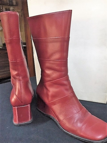 Botas Cuero Rojo N°38 Media Caña