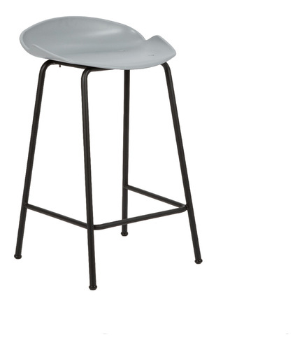 Banqueta Alta Taburete Desayunador Milo 4 Patas Cuot Baires4 Acabado De La Estructura 65cm Color Gris