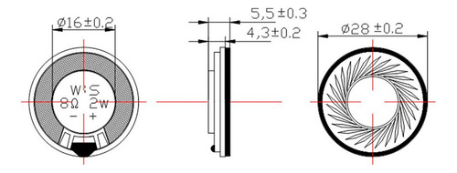 6 Mini De Interno 8 Y 2 W, Salida Spl: 93±3 Db Para