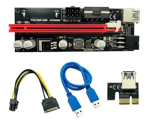 Imagen 1 de 9 de Riser 1x A 16x V 009s Pci-e Cable Usb3.0 Cripto Miner Rig