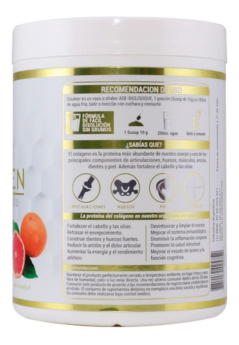 Colageno Hidrolizado Ac Hialuronico Q10 Vit C Age Biologique