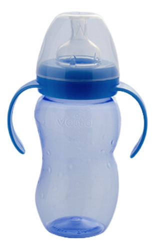 Mamadera Boca Ancha Con Asas Ergonomica 330cc Vaita +0 Meses Color Celeste