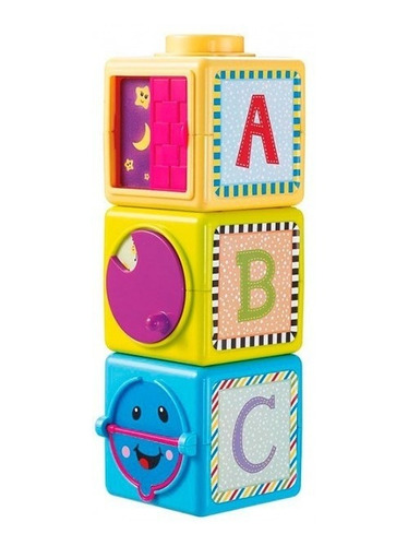 Imagen 3 de 3 de Cubos Apilables Bebe Bloques Ok Baby Formas Colores 0120 Edu Color Multicolor