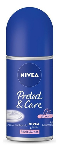 Desodorante Antitranspirante Roll-On Protect & Care Sem Álcool 50ml Nivea