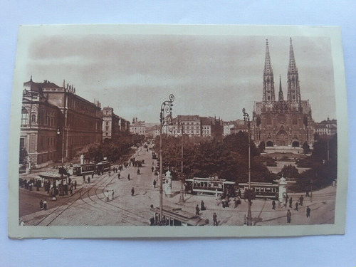 Austria Postal Sepia Viena Plaza De La Libertad - Tranvía 