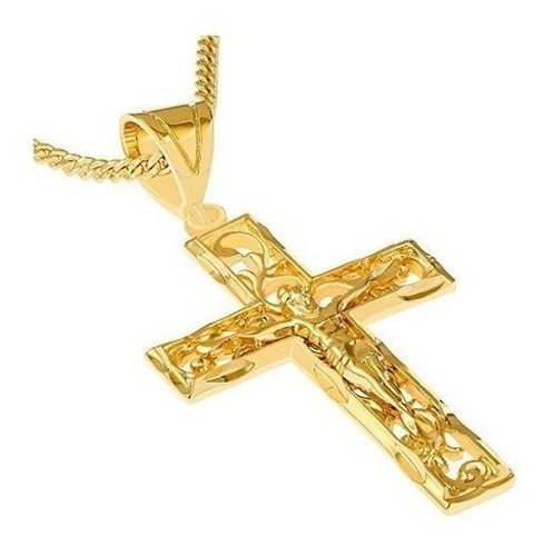 Lifetime Jewelry Crucifijo Collar Filigrana Cruz 24k Oro Sob