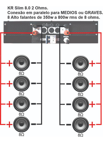 Amplificador Potencia Kr 8.0 5400w 2 Ohms