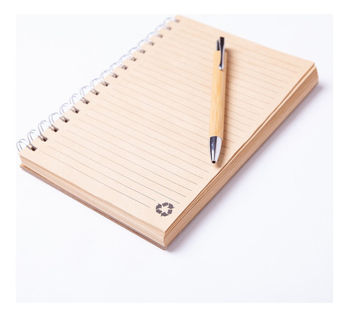 Libreta De Bambú Cuaderno Ecológico Con Bolígrafo *paquete*