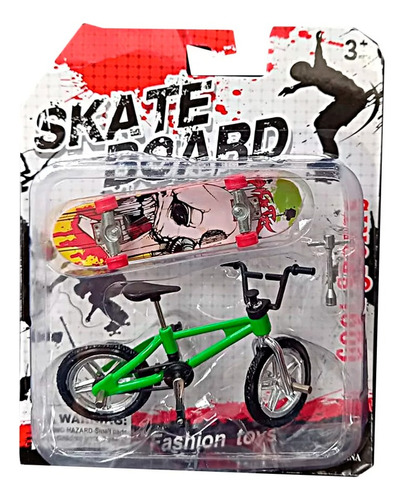 Patineta Dedos + Bicicleta Biker Fingerboard Skateboard 9cm