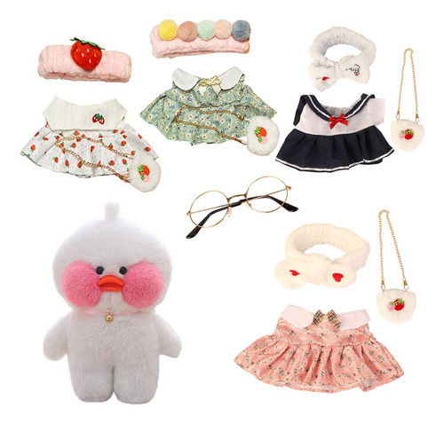 Ea Pato De Peluche Lalafanfan, 4 Piezas, Accesorios De Ropa