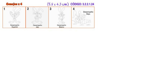 Sellos Didácticos Motivaciones Conejos Novedades X 4
