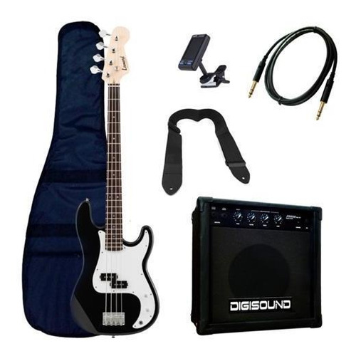 Bajo Leonard 4 Cuerdas + Amplificador 20w Y Accesorios