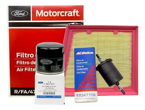Kit Filtros Aire Nafta Aceite Ka Fiesta Todos Ford + Acdelc 