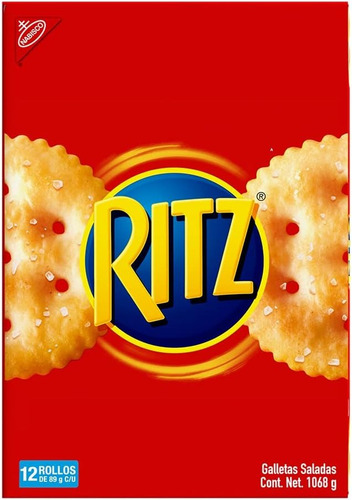 Caja con 12 rollos de galletas Ritz De 89g