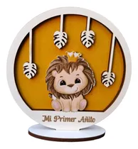 Comprar 20 Souvenirs Cumpleaños\u002Fprimer Añito Laminado Leon En Mdf