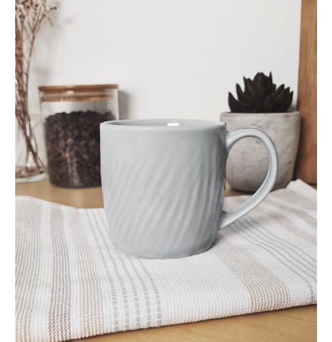 X 6 Jarro Mug Porcelana Germer Dunas 330 Ml Color Gris