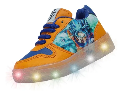 Tenis Infantil Luces Led Impacto 15 17 Dragon Ball Tema Goku