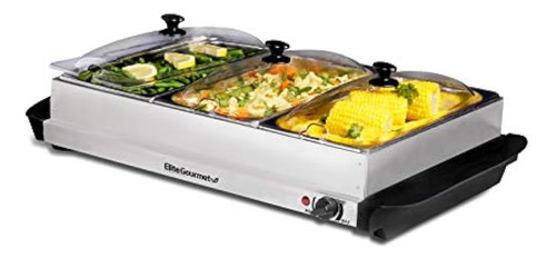 Calientaplatos Elite Platinum Ewm-6171, 3 Bandejas Buffet Ac