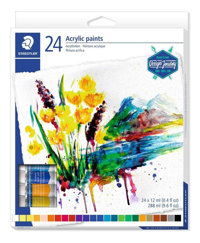 Imagen 1 de 6 de 24 Tubos De 12ml Pintura Acrílica Staedtler Colores Intensos