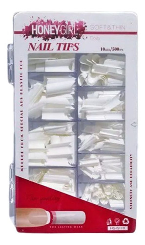 Tips Natural Curvatura C Unhas Fortes Manicure 500 Un Promo