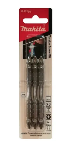 Set 3 Puntas De Torsión Dobles Makita Pz2 X 85 Mm Magnéticas