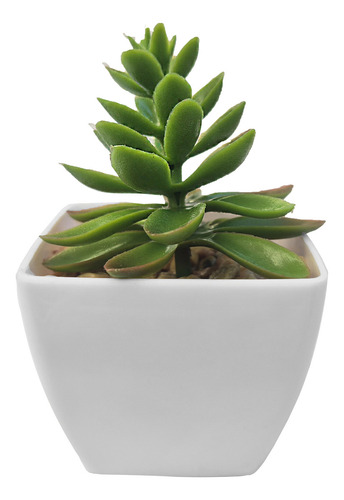 Planta Artificial Suculenta Con Maceta Hojas X3 Unid Sheshu Color Mod 2