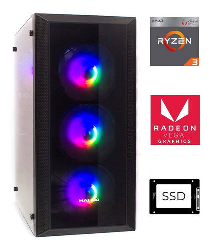 Imagen 1 de 5 de Cpu Gamer Ryzen 3 2200g, Ram 8gb, Ssd 250gb, Radeon Vega 8