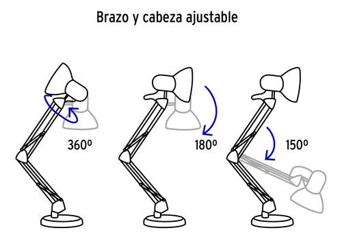 Lampara De Escritorio Con Brazo Ajustable Volteck 49200