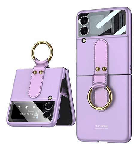 Dootoo Para Samsung Galaxy Z Flip 4 Funda Con Anillo Ultra D