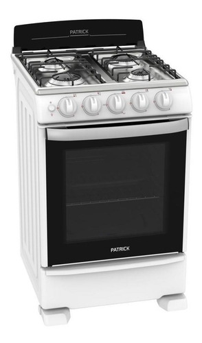 Imagen 2 de 7 de Cocina Patrick Diseño CP6855B multigas 4 hornallas blanca puerta con visor
