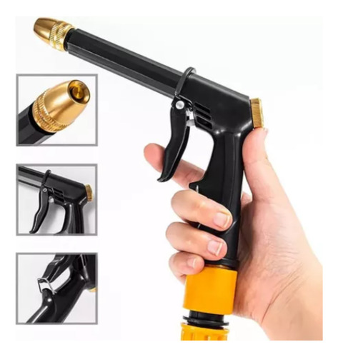 Kit Acople Pistola Pico Lanza Presión 1/2' Auto Jardín Hogar