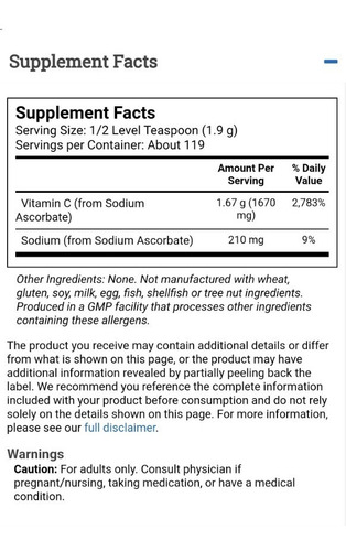 Sodium Ascorbate Puro Sin Gluten En Polvo Ascorbato De Sodio