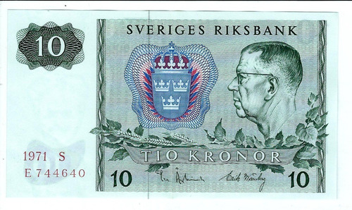 Suecia - Billete 10 Kronor 1971 - E744640.