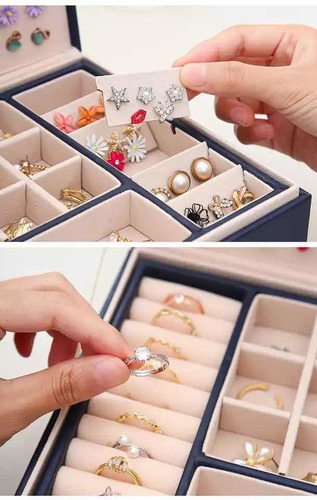 Imagen 6 de 9 de Caja Alhajero Organizador De Joyas Anillos Accesorios