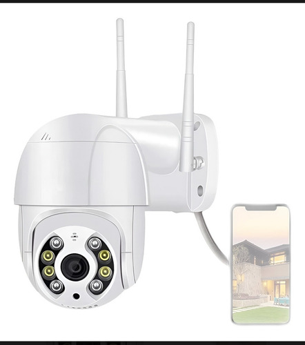 Cámara Seguridad Ip66 Wifi Domo 360 Exterior Full Hd Flash Blanco