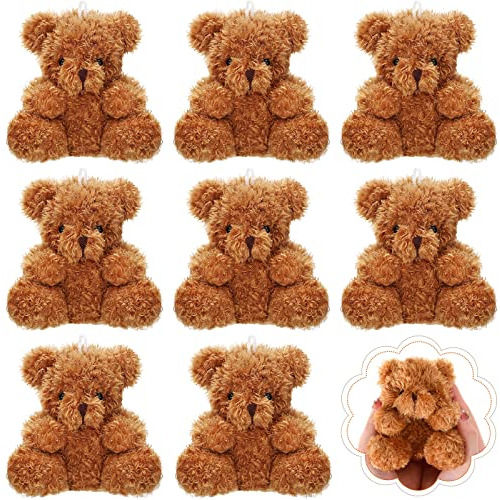 Troean 8 Pcs Mini Plush Bears 4'' Small Bear Bulk Juguetes D