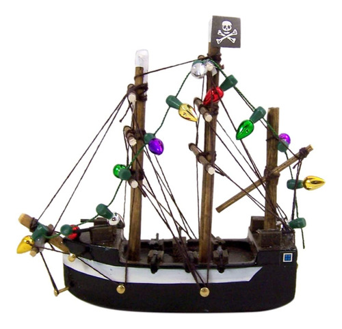 Barco Pirata Con Luces Colgantes De Madera Para Árbol ...