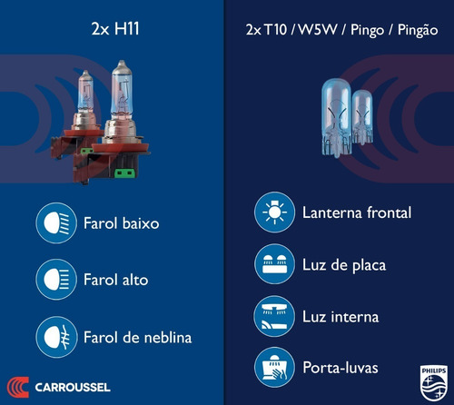 Imagem 4 de 6 de Kit Lâmpada Philips Crystal Vision Ultra H11 55w-12v 4300k