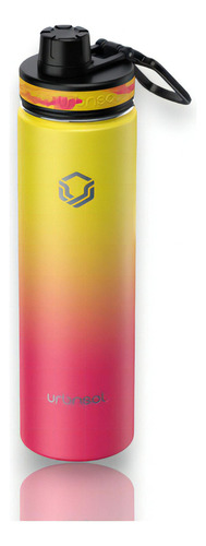 Garrafa Térmica Aço Inox Hawai Hydrotank 650ml Urbnsol® Cor Honolulu (amarelo E Pink)