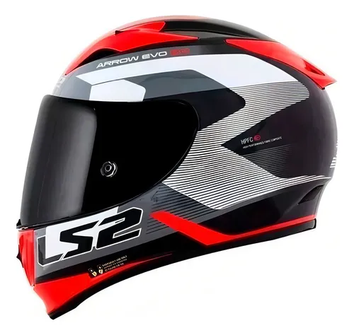 comprar Capacete Ls2 Ff323 Arrow R Compete Titanium\u002Fbranco\u002Fvermelho Cor Vermelho Tamanho do capacete 62