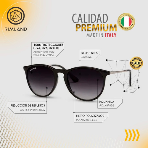 Imagen 6 de 10 de Anteojos Sol Rimland Mon Chéri Lente Negra