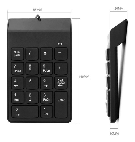 Imagen 4 de 4 de Teclado Numérico Para Pc Macbook Notebook 18 Teclas Usb
