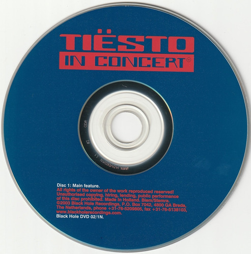 Tiësto - Tiësto In Concert ( 2 Dvd's 2003 Made In Holland ) (Usado)