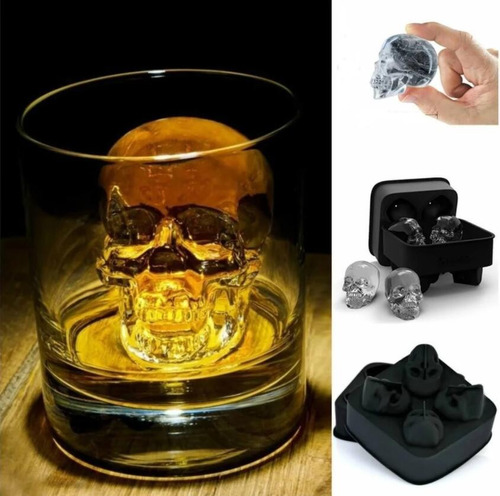 Forma De Calavera 3d Cubo De Hielo Molde Fabricante Bar Fies