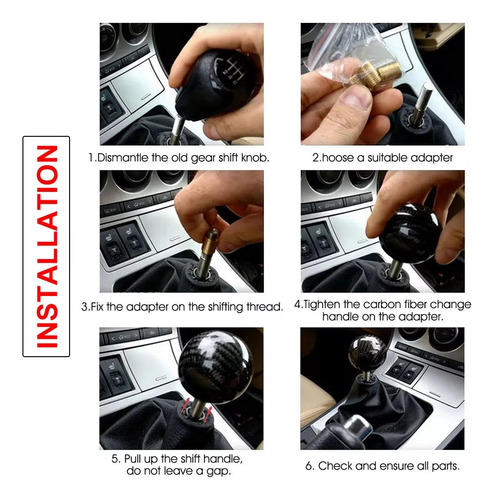 Perilla Palanca Negro Fibra Real Vw Jetta A6 Style 2016