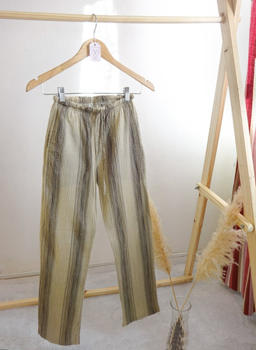 Pantalón De Tela Crepe Estilo Lino