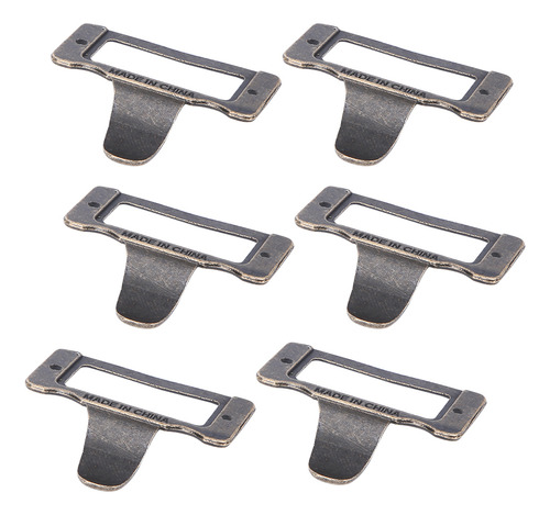 Portaetiquetas De Metal, 6 Piezas, Tiradores De Bronce, Marc