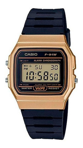 Relógio Casio Unissex Vintage F-91wm 9adf Dourado Digital